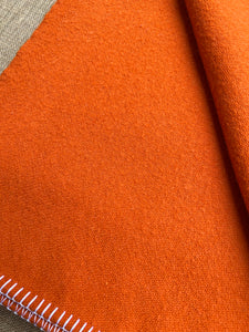 Bright Tangerine Orange SINGLE New Zealand Wool Blanket