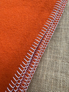 Bright Tangerine Orange SINGLE New Zealand Wool Blanket
