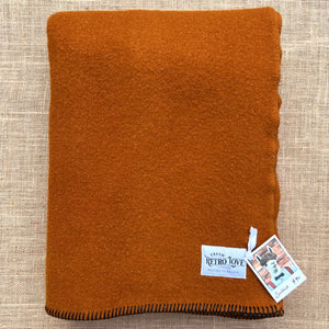 Super Thick Rust SINGLE New Zealand Wool Blanket