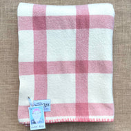 Pink Plaid Classic SINGLE New Zealand Wool Blanket