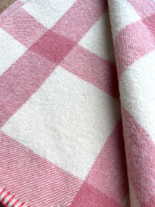 Pink Plaid Classic SINGLE New Zealand Wool Blanket