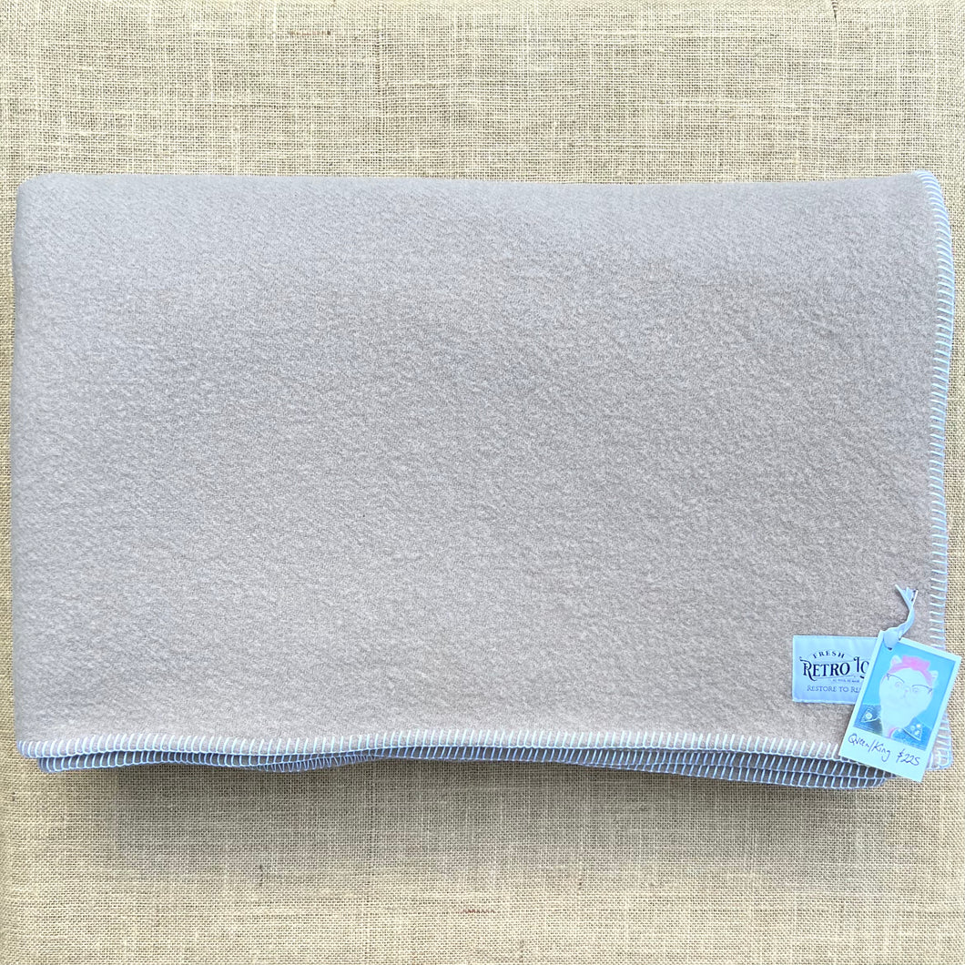 Solid Light Taupe QUEEN Pure Wool Blanket