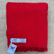 Load image into Gallery viewer, Cherry Red Tasselled THROW Pure Wool Blanket
