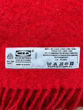 Load image into Gallery viewer, Cherry Red Tasselled THROW Pure Wool Blanket
