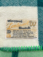 Load image into Gallery viewer, Bright Greens Stripe &amp; Check DOUBLE/QUEEN New Zealand Wool blanket
