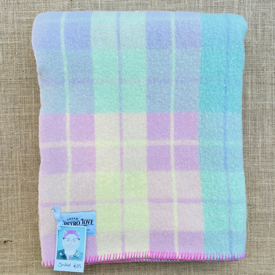 Thick and Fluffy Pastel Favourite SINGLE NZ Wool Blanket