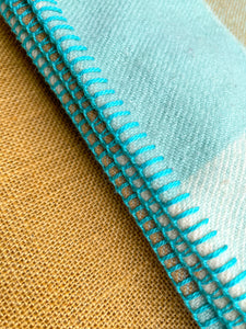 Mint & Taupe KNEE RUG/THROW New Zealand Wool Blanket