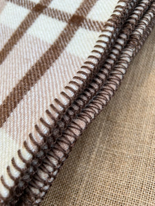 Light Natural Browns SINGLE New Zealand Wool Blanket