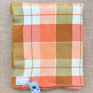 Oversize Bright Melon & Olive SINGLE/DOUBLE New Zealand Wool Blanket