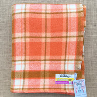 Fun Orange & Olive Retro SINGLE New Zealand Wool Blanket