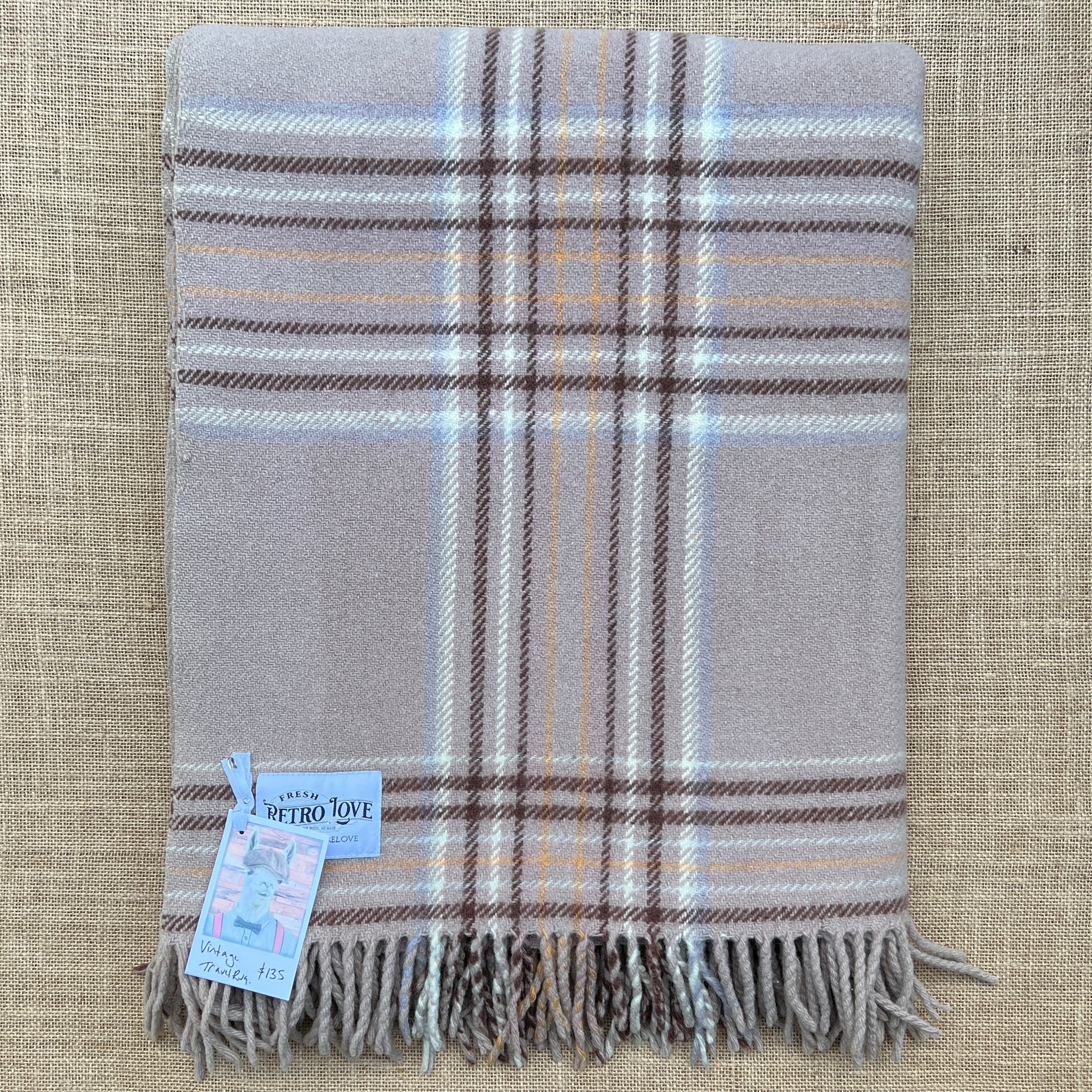 Wool Travel Rug Oversize Soft Vintage TRAVEL RUG New Zealand Wool Blanket – Fresh Retro ...