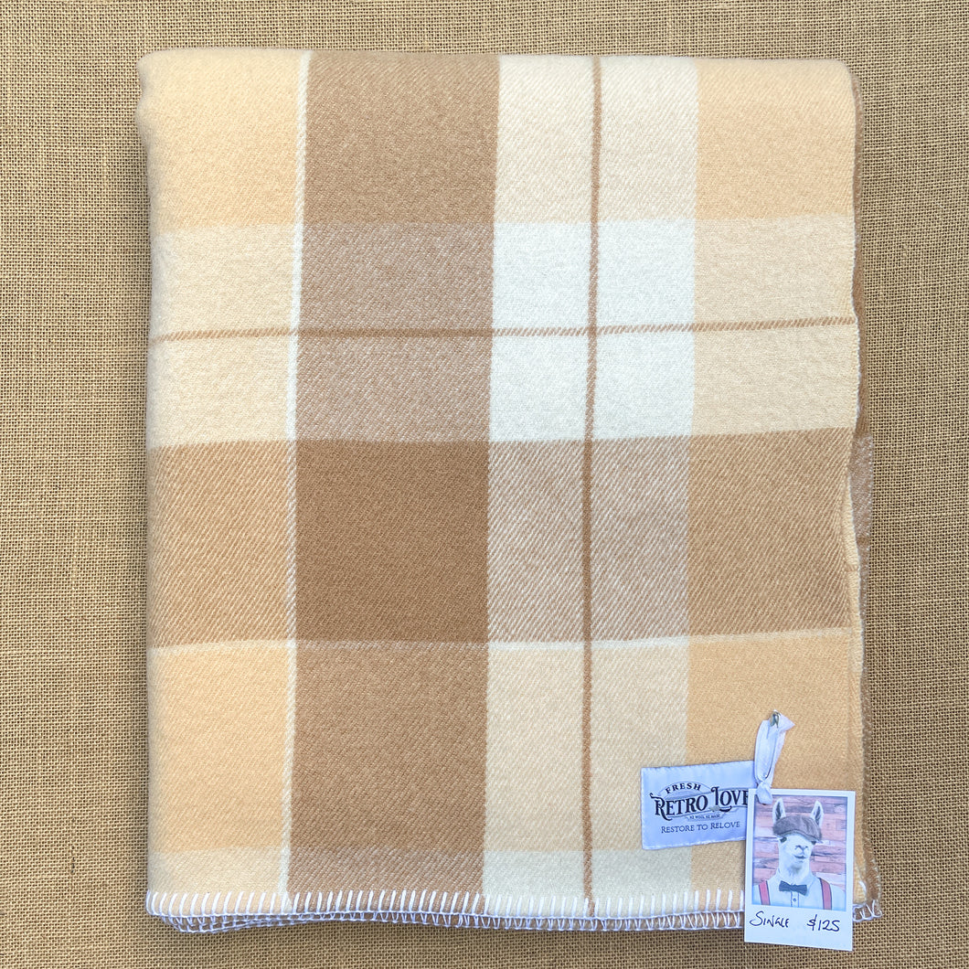 Classic Cream and Neutrals SINGLE New Zealand Wool Blanket