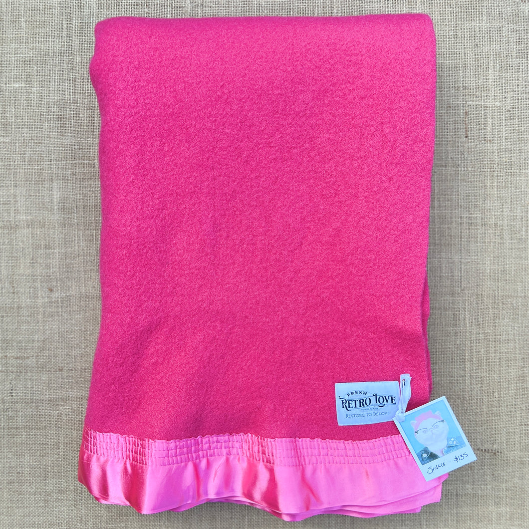 HOT HOT Pink SINGLE New Zealand Wool Blanket