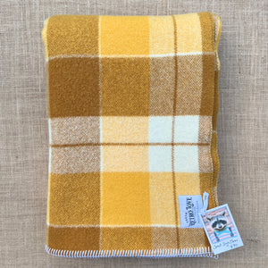 Bright Retro Browns & Mustard SMALL SINGLE/THROW New Zealand Wool Blanket
