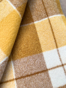 Bright Retro Browns & Mustard SMALL SINGLE/THROW New Zealand Wool Blanket