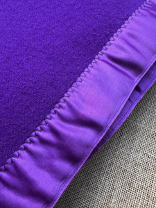 Super Bold Purple Extra Long SINGLE New Zealand Wool Blanket