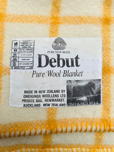 Cream and Gold THROW/COT New Zealand Wool Blanket