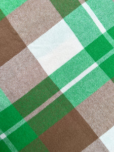 Kelly Green & Brown DOUBLE New Zealand Wool Blanket