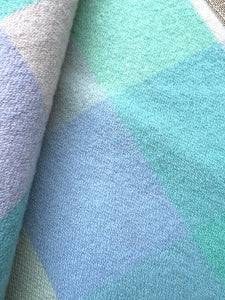 Mint, Pink & Mauve Onehunga SINGLE NZ Wool **Bargain Blanket**