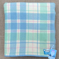 Pretty Mint and Blue KING SINGLE New Zealand Wool Blanket
