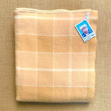 Load image into Gallery viewer, Warm buttery creams SINGLE/THROW Blanket in Check Design - Fresh Retro Love NZ Wool Blankets
