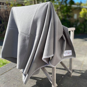 Ash Grey **ONE LEFT** NEW NZ MERINO Wool Blanket KNEE/COT Size