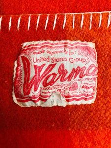 Intense Orange KING SINGLE Wool blanket - WARMA! - Fresh Retro Love NZ Wool Blankets
