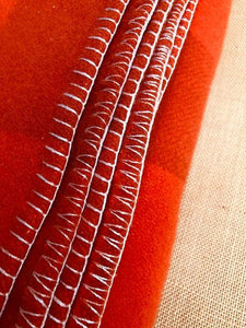 Intense Orange KING SINGLE Wool blanket - WARMA! - Fresh Retro Love NZ Wool Blankets