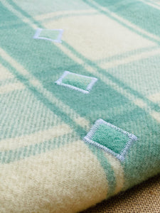 Soft Lily Pad Mint SINGLE Pure New Zealand Wool Blanket.