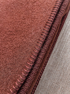 Solid Chocolate Brown SINGLE Pure New Zealand Wool Blanket.