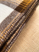 Load image into Gallery viewer, Extra Thick DOUBLE New Zealand Wool Blanket Warm Brown Check
