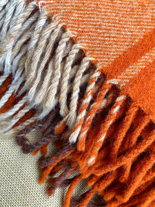 Rich Autumn Terracotta TRAVEL RUG - Collectible Onehunga New Zealand Wool Blanket - Fresh Retro Love NZ Wool Blankets