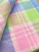 Load image into Gallery viewer, Fresh &amp; Bright Check SINGLE New Zealand Wool Blanket
