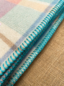 Pretty Pastel Plaid KNEE RUG/PRAM  New Zealand Wool Blanket