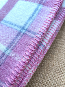 Extra Thick Pink & Cream DOUBLE Pure New Zealand Wool Blanket.