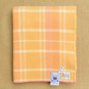 Apricot Peach SINGLE with cute HEART repair New Zealand Wool Blanket