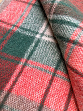 Load image into Gallery viewer, Rustic Green &amp; Red TRAVEL RUG Pure Wool Blanket
