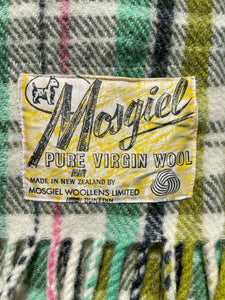 Fresh Greens Bright TRAVEL RUG Mosgiel New Zealand Wool Blanket