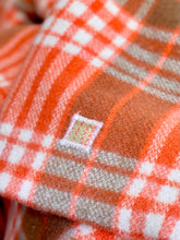 Load image into Gallery viewer, Retro Orange &amp; Olive SINGLE NZ Wool blanket
