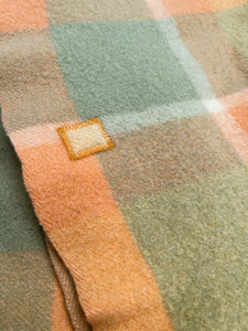 Thick Fruit Salad Check KING SINGLE New Zealand Wool Blanket.