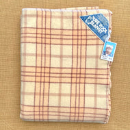 Blush Pink & Cream Qualcraft SINGLE Pure Wool Blanket