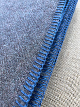 Load image into Gallery viewer, Grey Army SINGLE with Blue Stitching New Zealand Wool Blanket
