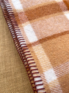 Beautiful Caramel Browns SINGLE New Zealand Wool Blanket