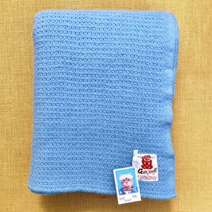 Cornflower Blue AIRCELL Onehunga SINGLE  Wool Blanket - Fresh Retro Love NZ Wool Blankets