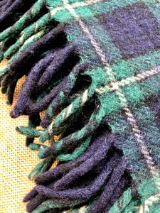 Classic Green & Blue Tartan KNEE/TRAVEL RUG - New Zealand Wool - Fresh Retro Love NZ Wool Blankets