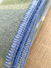 Load image into Gallery viewer, Gorgeous Muted Blue &amp; Olive SINGLE Robinwul Pure Wool Blanket
