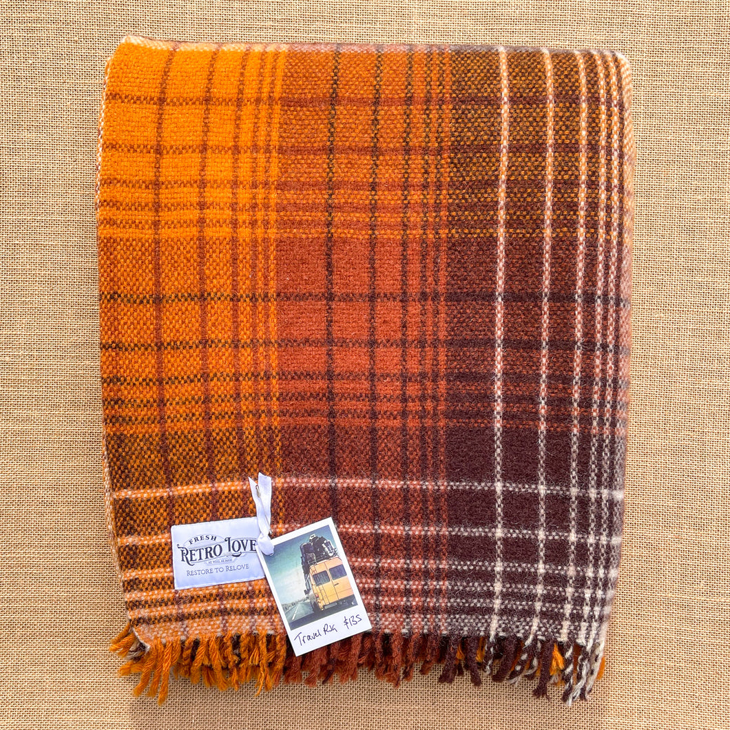 Rich Autumn Tones in XL TRAVEL RUG - New Zealand Wool Blanket