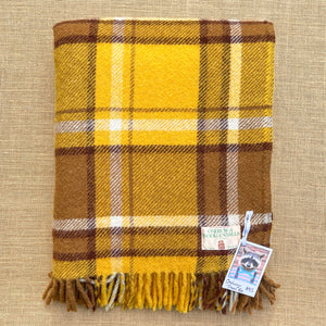 Fluffy, Soft Golds & Browns TRAVEL RUG - Collectible Onehunga NZ Wool
