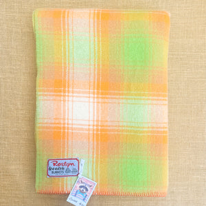 Fresh Lime & Orange Roslyn SINGLE New Zealand Wool Blanket