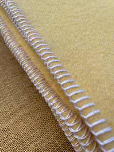 Soft Lemon Stripe SINGLE New Zealand Wool Blanket